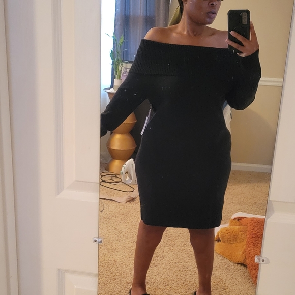 New York & Co. Black Sweater Dress - Picture 3 of 3